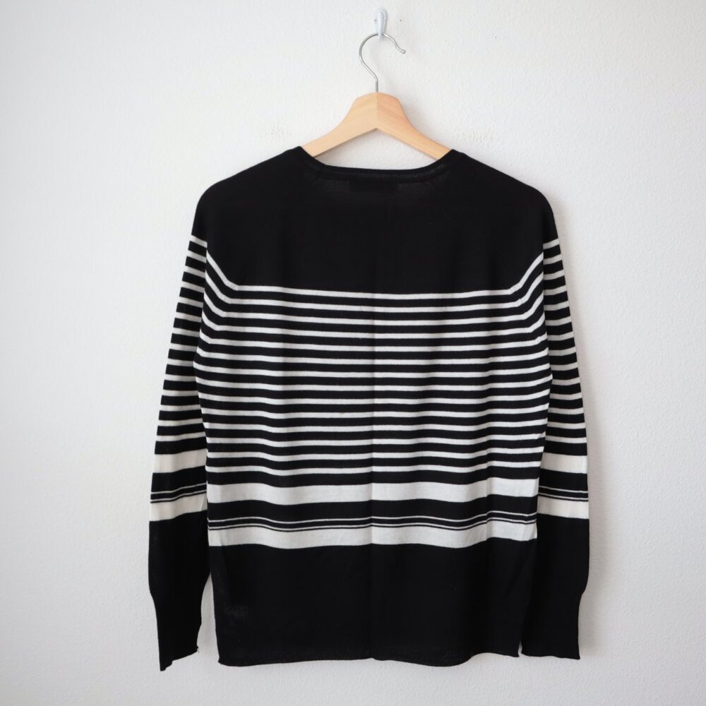Zara Black and White Striped Crewneck Sweater - Picture 5 of 5